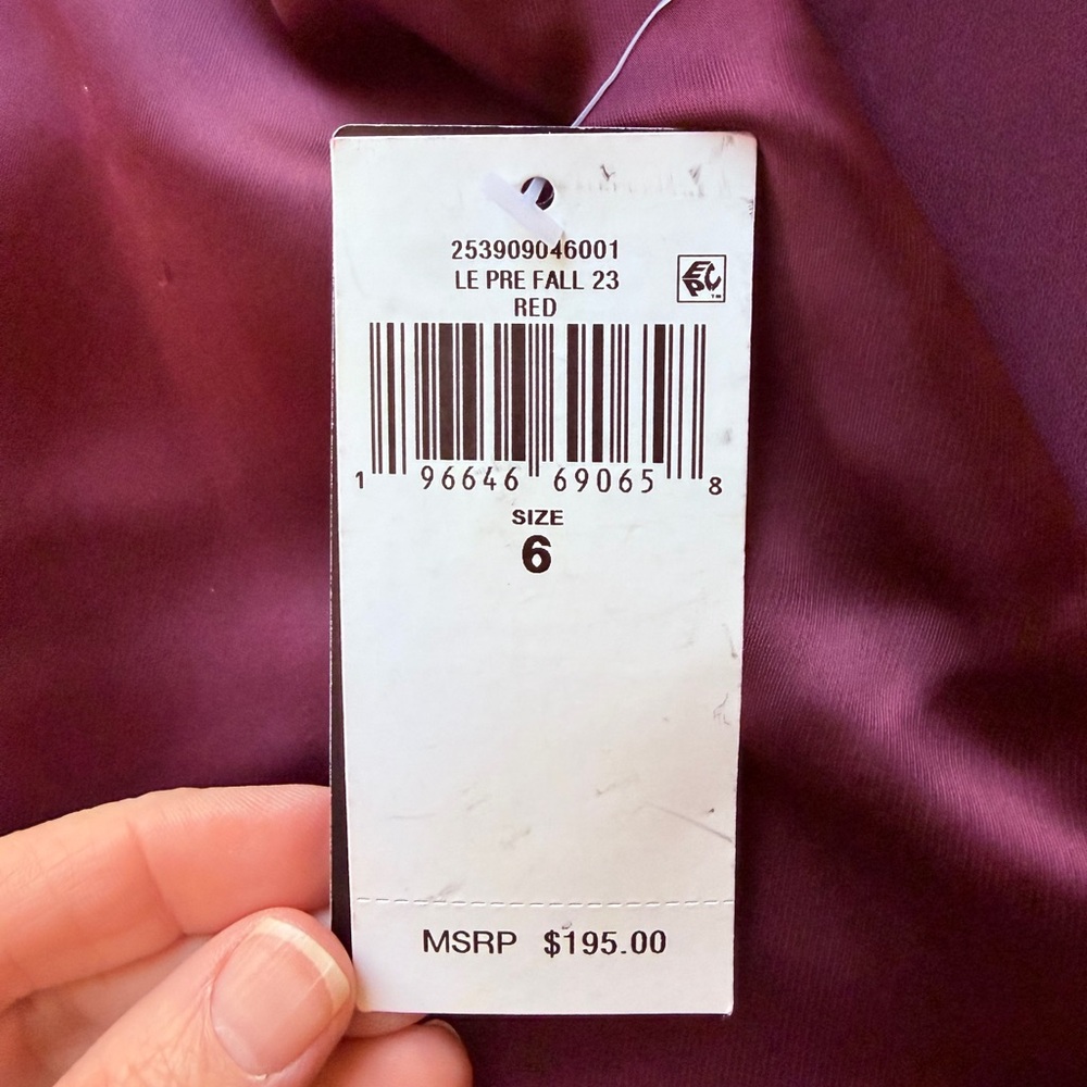Lauren Ralph Lauren Red Burgundy Dress New Satin Sz 6 Formal Cocktail sleeveless - Picture 5 of 10